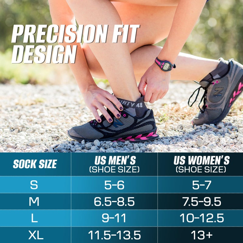 Thirty48 Performance Compression Low Cut Running Socks for Men and Women | More Compression Where Needed ([3 Pair] Mustard/Navy, Medium - Women 7-8.5 // Men 8-9.5) - Image 5